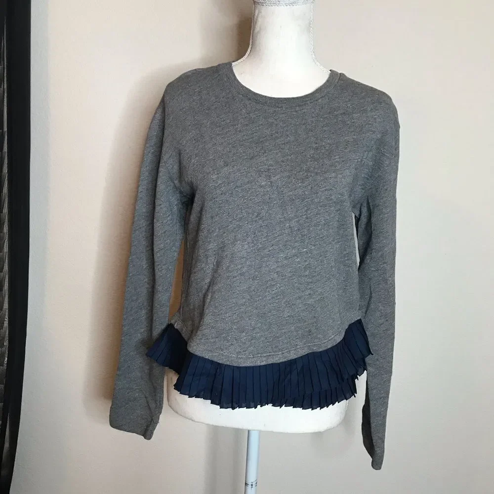 J‎ crew sweatshirt with ruffle bottom